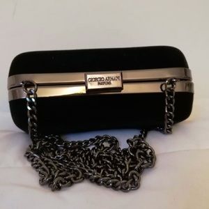 Giorgio Armani black velvet bag